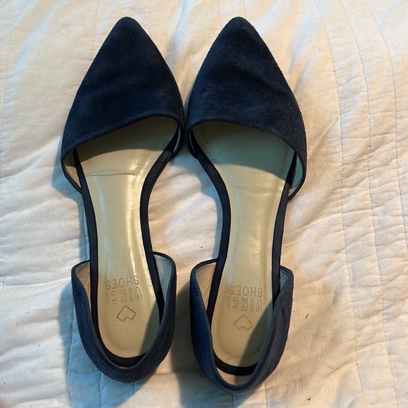 EUC Navy Suede D’orsay Flats - Picture 2 of 4